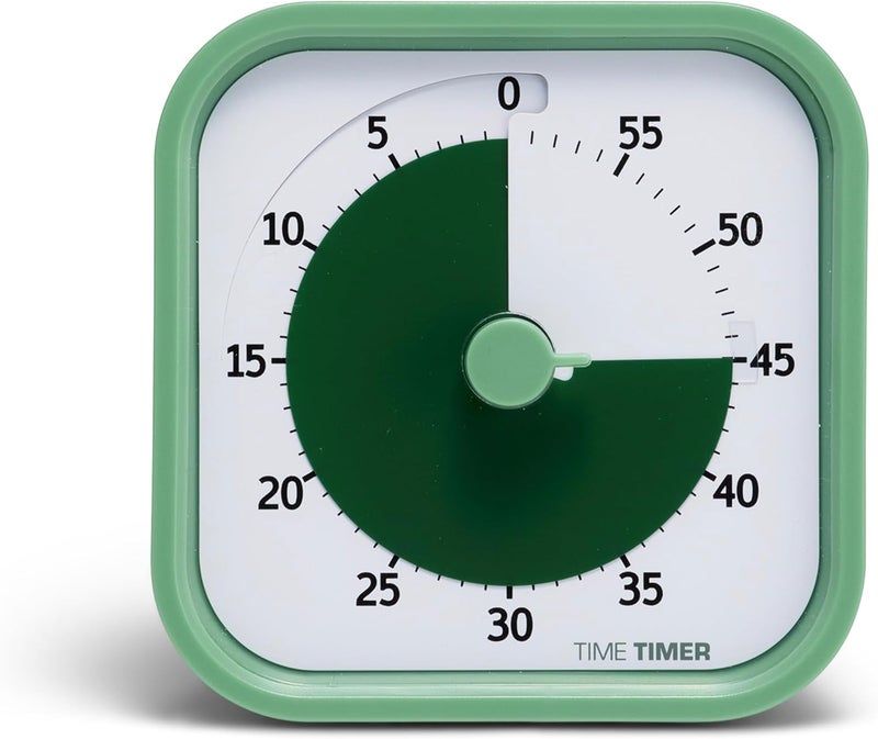 Time Timer Home MOD - 60 Minute Kids Visual Timer Home Edition - for Homeschool Supplies Study Tool, Timer for Kids Desk, Office Desk and Meetings with Silent Operation (Fern Green) - Image 1